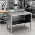 Thumbnail image #2 for John Boos Open Front Enclosed Base Work Table, 84 x 24 Inches, 14-Gauge Stainless Steel Top with 5-Inch Backsplash