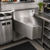 Thumbnail image #2 for Krowne Royal Series 45° Rear Corner Underbar Angle Drainboard Filler, 24-Inch Deep, Stainless Steel