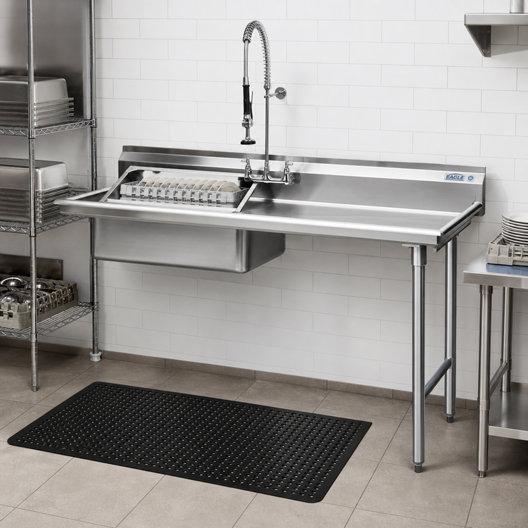 Product image #2 for Eagle Group Straight Soiled Dishtable with Pre-Rinse Sink, 48 x 30 Inches, Right-to-Left Operation