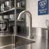 Thumbnail image #2 for T&S Brass WaveCrest Gooseneck Sensor Lavatory Faucet, Single-Hole Deck Mount, Brushed Nickel, 0.5 GPM
