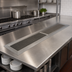 Thumbnail image #2 for BK Resources BK-URTR-60 60-Inch Flush-Mount T-304 Stainless Steel Urn Trough with Removable Drip Plate