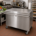 Thumbnail image #2 for BK Resources Stainless Steel Serving Counter with Hinged Door and Lock, 48 x 24 Inches