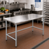 Thumbnail image #2 for 72 Inch x 36 Inch 18-Gauge Stainless Steel Reinforced Top Work Table with Galvanized Legs