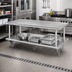 Thumbnail image #2 for Heavy Duty Double Pass-Thru Shelf With Over Shelf, 60 Inches W x 24 Inches D, 304 Stainless Steel