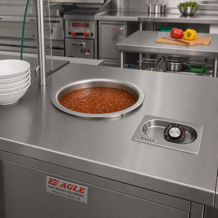 Product image #2 for Eagle Group 7-Quart Round Drop-In Electric Food Warmer with Drain, Infinite Control