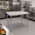 Thumbnail image #2 for Stallion 60-Inch x 24-Inch Stainless Steel Top Work Table with 1-1/2-Inch Rear Riser and Galvanized Base