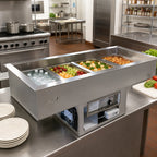 Thumbnail image #2 for BK Resources E-DT-4 Dual-Temperature Drop-In Hot/Cold Food Well, 4-Pan, Mechanically Cooled, Stainless Steel