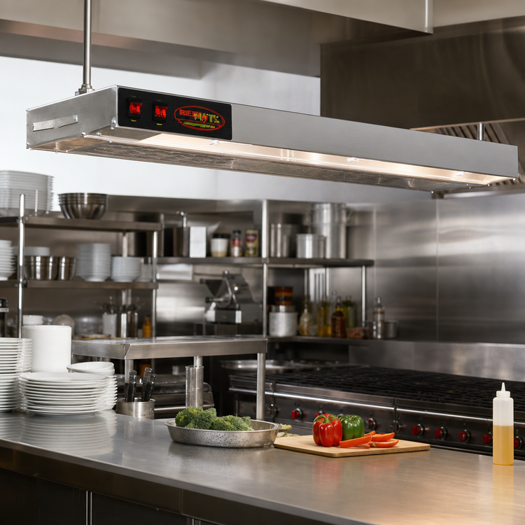 Product image #2 for RedHots 120-Inch Single High-Watt Remote Rod-Type Strip Heat Lamp with Lights, 208V