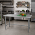 Thumbnail image #2 for Advance Tabco Special Value Series 60-Inch x 30-Inch Flat Top Open Base Work Table with 430 Stainless Steel Top