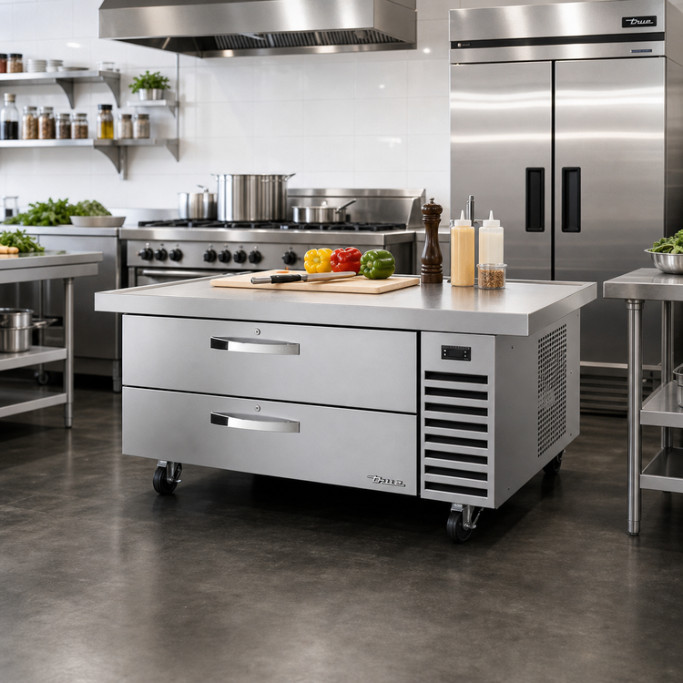 Product image #2 for True 60-Inch Refrigerated Chef Base with 2 Locking Drawers