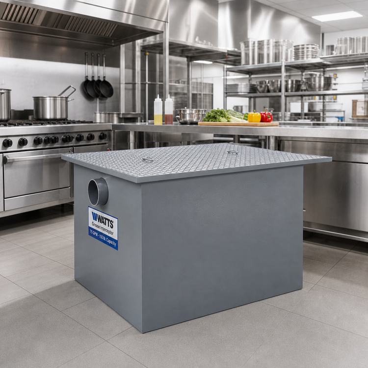 Product image #2 for Watts Grease Interceptor, 75 GPM, 150 lb Capacity, 4-Inch No-Hub Connections