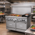 Thumbnail image #2 for Garland GFE Starfire Pro 48-Inch Gas Restaurant Range with 2 Open Burners, 36-Inch Thermostatic Griddle and 2 Space Saver Ovens