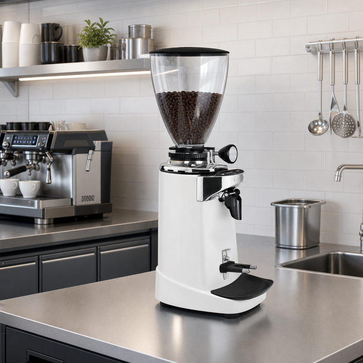 Product image #2 for UNIC Ceado E37SL On-Demand Commercial Coffee Grinder, White, 83mm Flat Burrs
