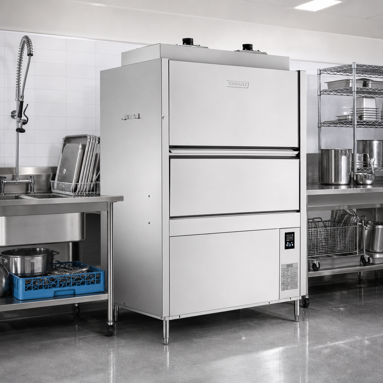 Product image #2 for Hobart Warewash Advansys Ventless Front-Loading Pot, Pan, and Utensil Washer with Energy Recovery, 480V, 20 Sheet Pan Capacity