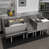 Thumbnail image #2 for Krowne Royal Series 72 Inch Stainless Steel Underbar Workstation with 24 Inch Ice Bin, 10-Circuit Cold Plate and Dump Sink