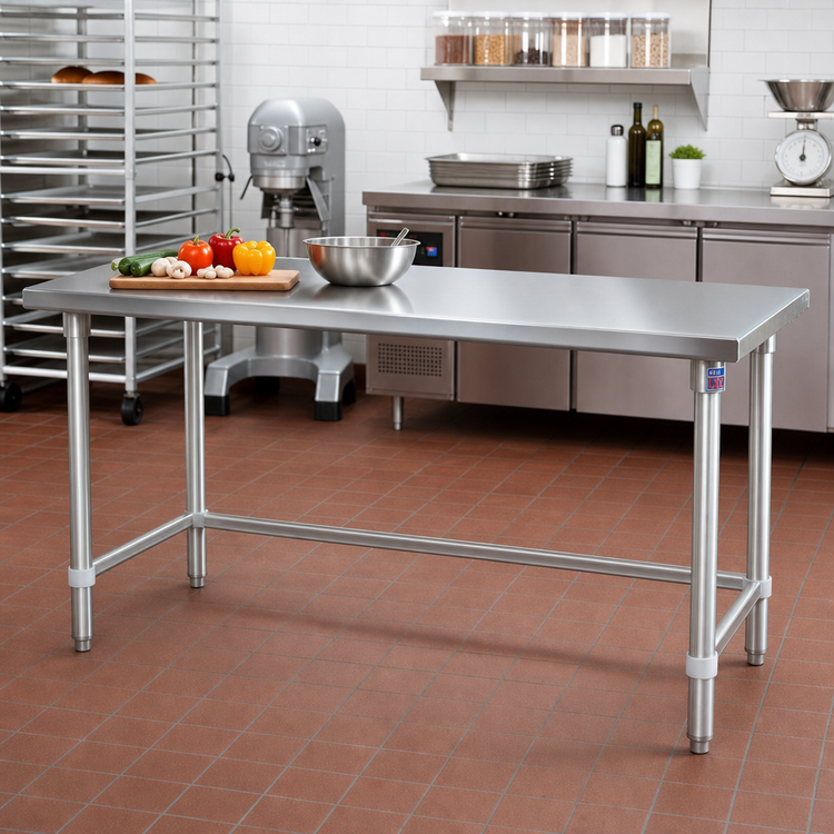 Product image #2 for John Boos Stallion 84 Inch Wide x 24 Inch Deep Stainless Steel Work Table with Stallion Safety Edge