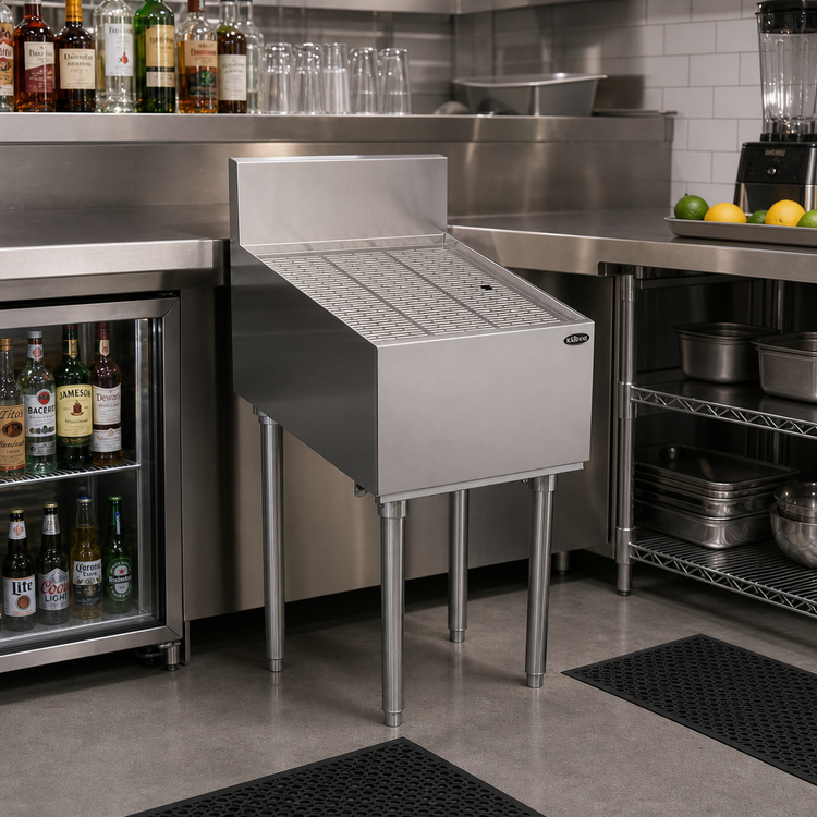 Product image #2 for Krowne Royal Series Freestanding Underbar Drainboard, 18 x 24 Inch, Stainless Steel