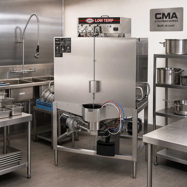 Product image #2 for CMA Dishmachines Energy Mizer S-B Double Rack Door-Type Pot & Pan Dishwasher