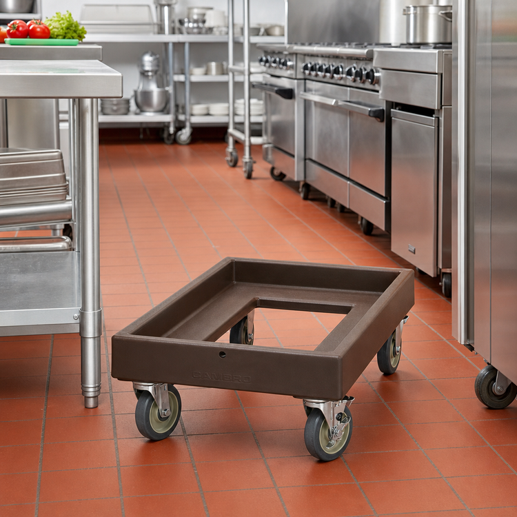 Product image #3 for Cambro CD300 Open Frame Camdolly Transport Dolly, 350 lb. Capacity, Dark Brown