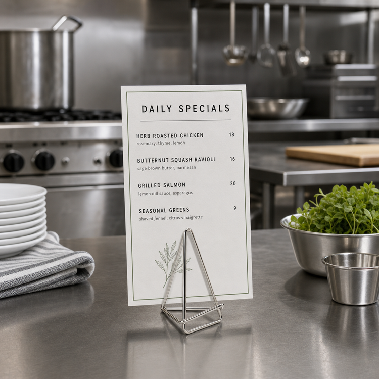 Product image #2 for American Metalcraft Geometric Metal Menu/Card Holder, 3 Inch, Silver