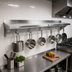 Thumbnail image #2 for John Boos Stallion Wall-Mounted Stainless Steel Pot Rack Shelf, 84 x 16 x 13 Inches