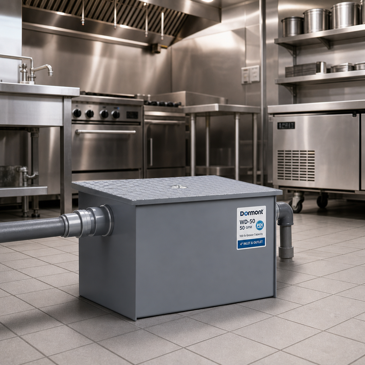Product image #2 for Dormont WD-50 PDI Certified Grease Interceptor, 50 GPM, 100 lb Capacity, 4-Inch Inlet and Outlet