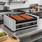 Thumbnail image #2 for Nemco Food Equipment Roll-A-Grill 8027SX 27-Hot-Dog Capacity Roller Grill with 10 Coated Rollers, 540 Per Hour, 120V
