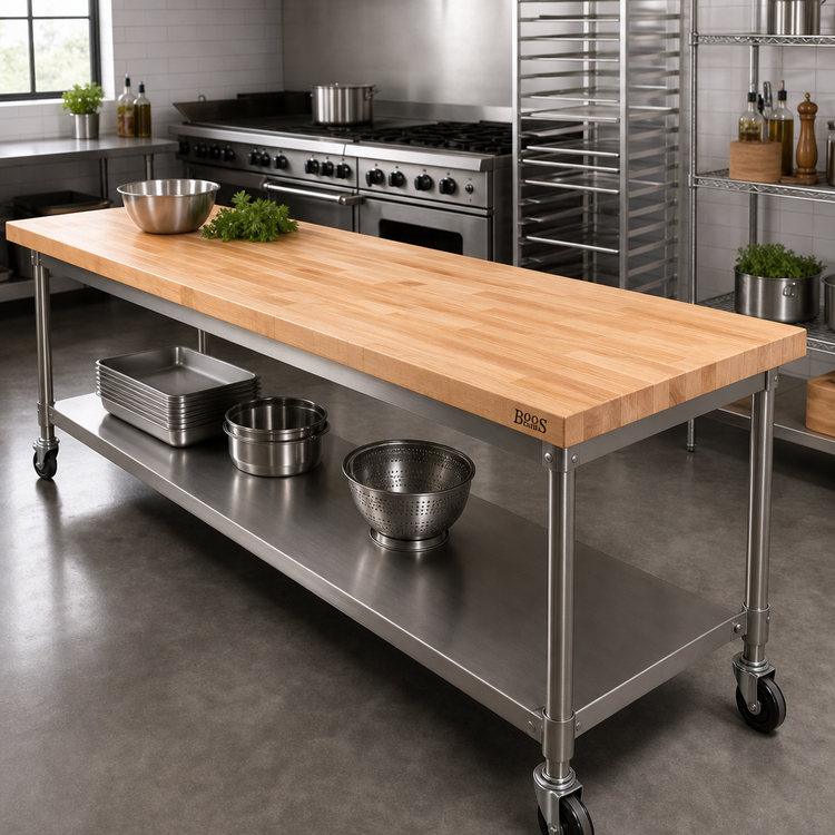 Product image #2 for John Boos 96-Inch x 24-Inch Edge Grain Maple Work Table Top