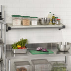 Thumbnail image #2 for Cambro Camshelving® Elevation EWSSKA1442S580 Wall-Mounted Solid Add-On Shelf Kit, 14 x 42 Inches, Brushed Graphite, Antimicrobial