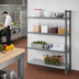 Thumbnail image #2 for Cambro Camshelving Basics Plus 4-Tier Solid Polymer Add-On Shelving Unit, 21 x 48 x 64 Inches, Brushed Graphite