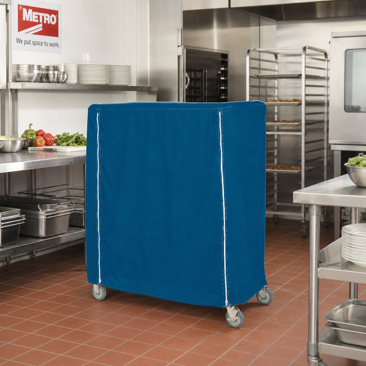 Product image #2 for Metro Queen Mary & Banquet Cart Cover, 72 x 24 x 62 Inch, Uncoated Nylon, Mariner Blue