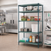 Thumbnail image #2 for Quantum Wire Plastic Mat Stationary Shelving Unit, 4-Tier, 48W x 21D x 86H, Green Epoxy Antimicrobial