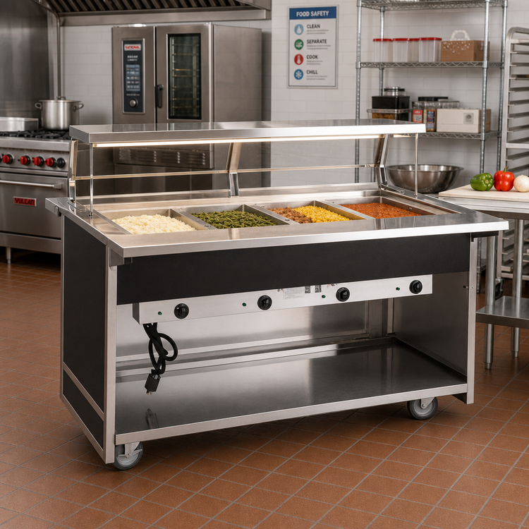 Product image #2 for Atlas Metal BLH-5-OT 5-Well Electric Mobile Hot Food Serving Counter