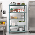 Thumbnail image #2 for Quantum 5-Tier Stationary Wire Plastic Mat Shelving Unit, 54W x 21D x 63H, Green Epoxy Antimicrobial Coated