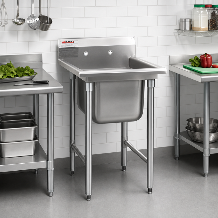 Product image #2 for Eagle Group 314 Series One-Compartment Stainless Steel Sink with Right Drainboard, 38-7/8-Inch Wide