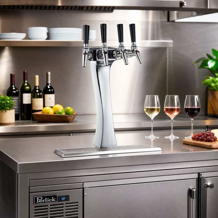 Product image #2 for Perlick Panther Style 4-Faucet Chrome Wine Dispensing Kit
