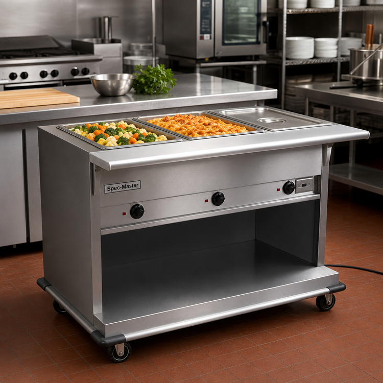 Product image #2 for Spec-Master Portable Electric 2-Well Hot Food Table with Enclosed Base