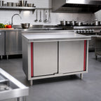 Thumbnail image #2 for Eagle Group Spec-Master UCB3048SEM Enclosed Stainless Steel Work Table, Sliding Doors, 14-Gauge Top, Marine Edge, 48 x 30 Inches