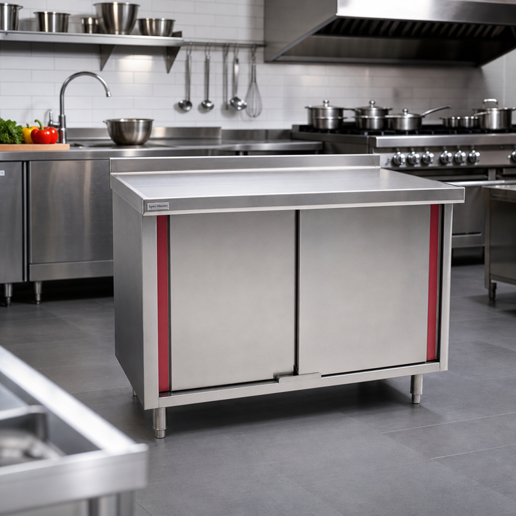 Product image #2 for Spec-Master Marine Series Enclosed Work Table with Cabinet Base and Sliding Doors, 48 x 30 Inches