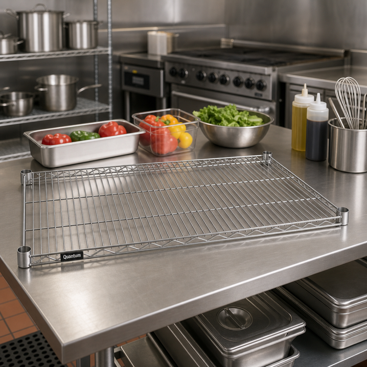 Product image #2 for Quantum 30"W x 18"D 304 Stainless Steel Wire Shelf
