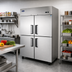 Thumbnail image #2 for Atosa Two-Section Reach-In Refrigerator with Solid Half Doors, 43.2 Cu. Ft., Top-Mount Self-Contained, Stainless Steel