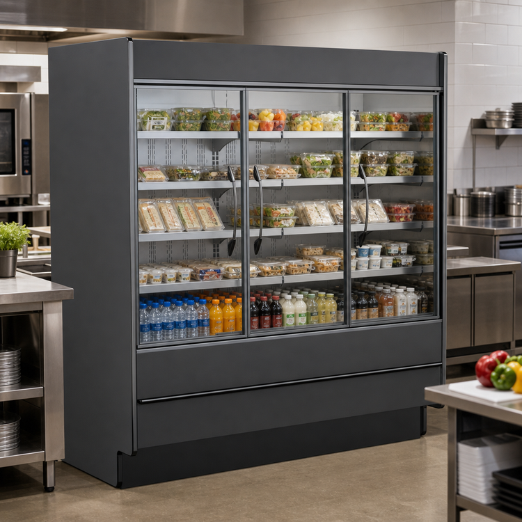 Product image #2 for Structural Concepts Fusion High-Profile Self-Service Refrigerated Display Case, 3 Front Glass Doors, Remote DX