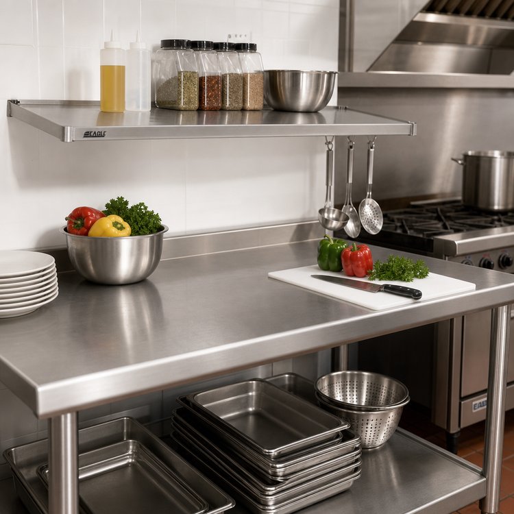 Product image #2 for Eagle 24" x 21" Solid Stainless Steel Shelf with Marine Edge