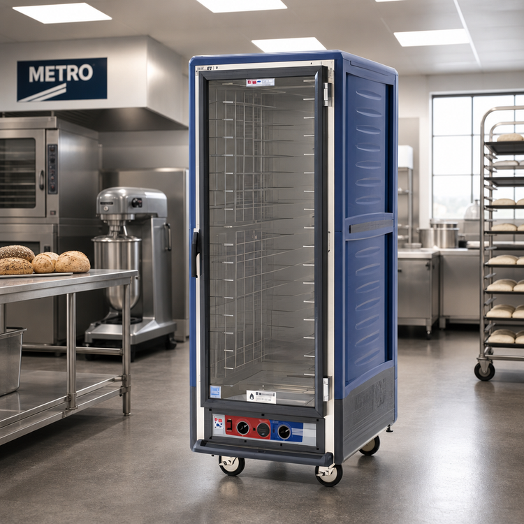 Product image #2 for Metro C5 3 Series Full-Height Mobile Moisture Heated Holding & Proofing Cabinet with Blue Insulation Armour and Universal Wire Slides