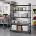 Thumbnail image #2 for Cambro Camshelving Basics Plus 4-Tier Solid Stationary Starter Shelving Unit, 60 x 18 x 84 Inches, Brushed Graphite