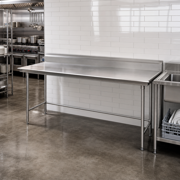 Product image #2 for Eagle Group Straight Clean Dishtable, 96 x 30 Inch, Right-to-Left, 304 Stainless Steel Top