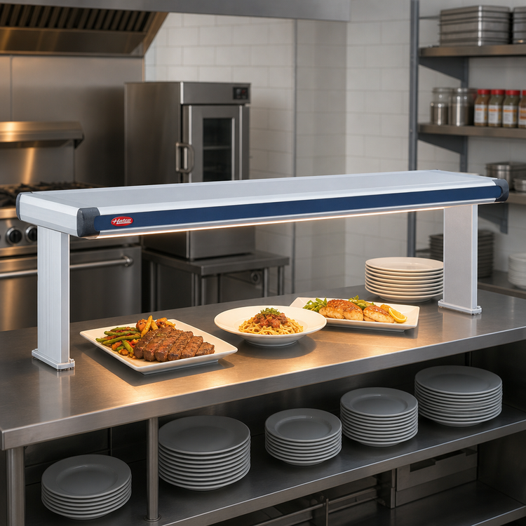Product image #2 for Hatco Glo-Ray Designer Dual Strip Heat Lamp with Lights, 57-1/2 Inch W, Aluminum, 2.09 kW
