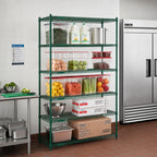 Thumbnail image #2 for Eagle Red-i-Pak 5-Tier Stationary Wire Shelving Unit, 60W x 18D x 74H, Green Epoxy