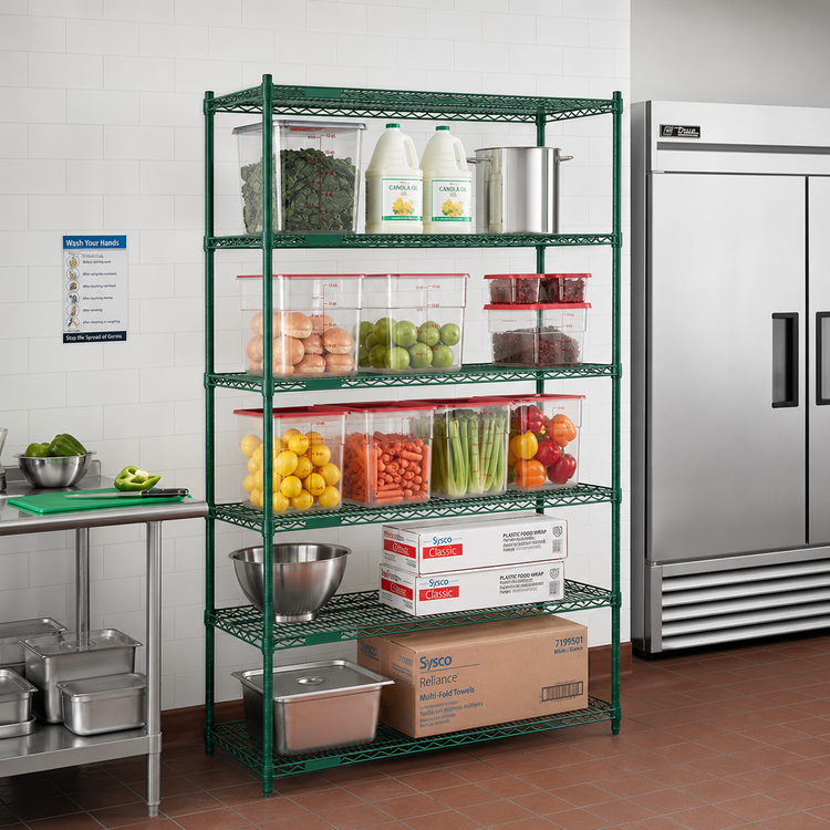 Product image #2 for Eagle Red-i-Pak 5-Tier Stationary Wire Shelving Unit, 60W x 18D x 74H, Green Epoxy