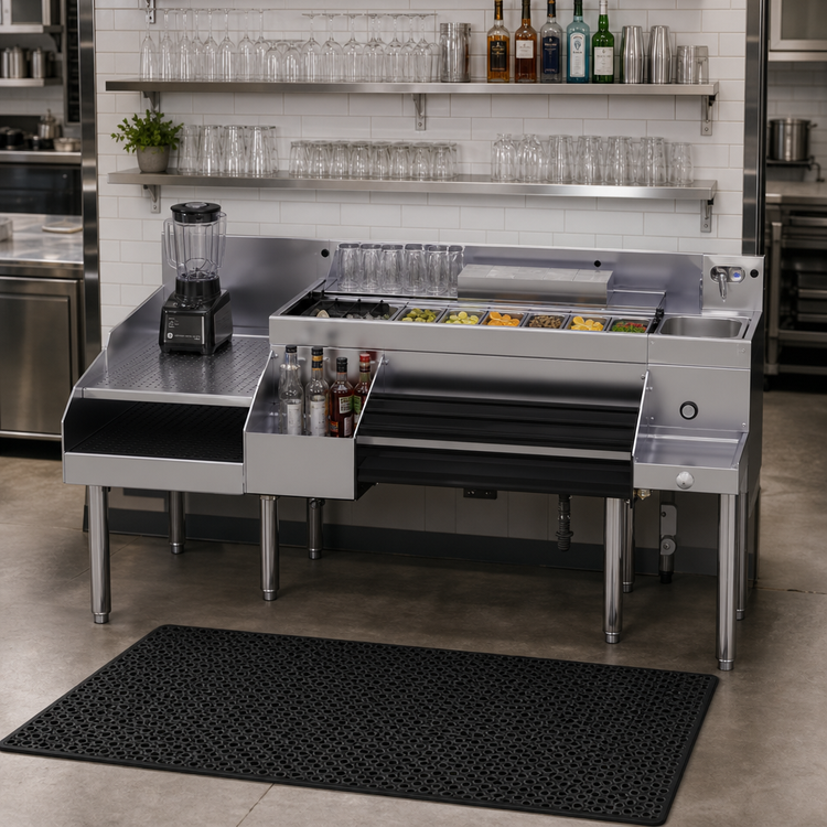 Product image #2 for Glastender All-In-One Underbar Ice Bin/Cocktail Station with Blender Station, 72 Inch Wide, Stainless Steel
